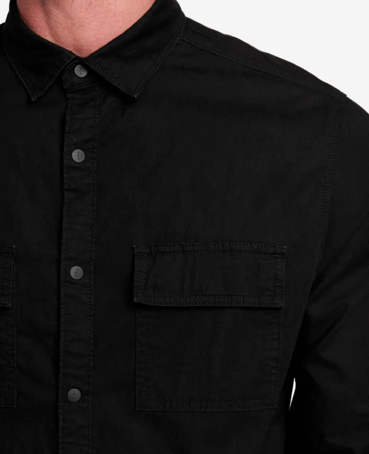 Slim-Fit Organic Stretch Denim Two Pocket Shirt>Kenneth Cole Clearance
