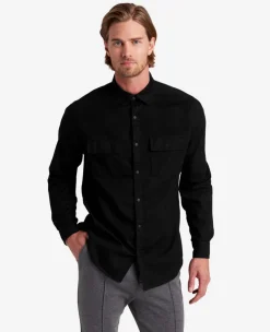 Slim-Fit Organic Stretch Denim Two Pocket Shirt><noscript><img width=