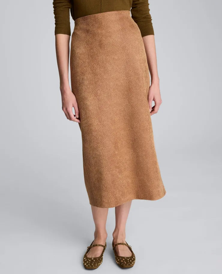 Snake Embossed Pull On Midi Skirt>Kenneth Cole Clearance