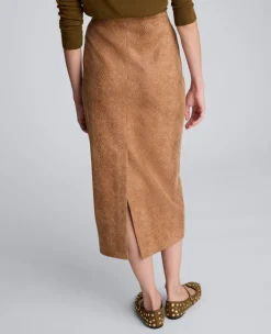 Snake Embossed Pull On Midi Skirt><noscript><img width=
