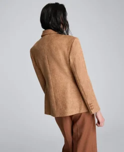 Snake Embossed Three Button Contoured Jacket><noscript><img width=