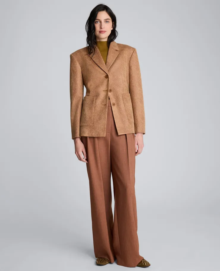 Snake Embossed Three Button Contoured Jacket>Kenneth Cole