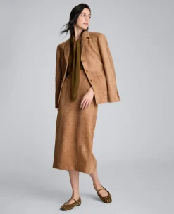 Snake Embossed Three Button Contoured Jacket><noscript><img width=