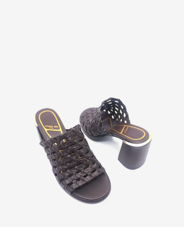 Solara Leather Woven Heel Sandal>Kenneth Cole Discount
