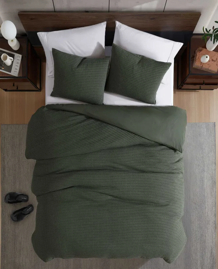 Solid Waffle Comforter Set>Kenneth Cole Outlet