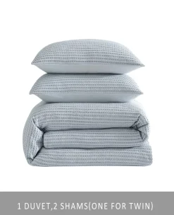 Solid Waffle Duvet Cover Set><noscript><img width=