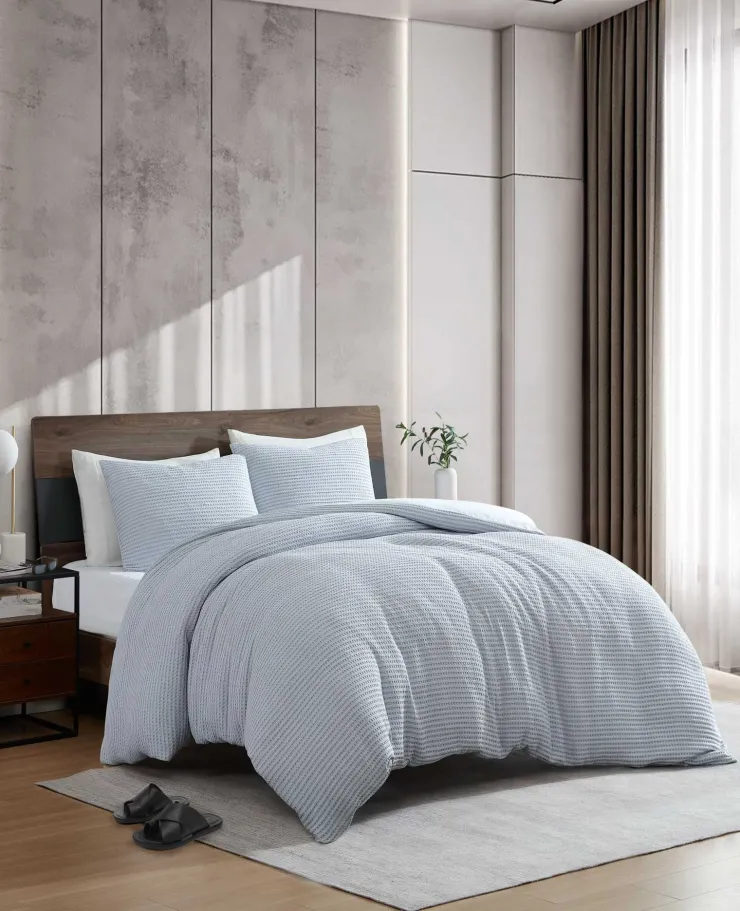 Solid Waffle Duvet Cover Set>Kenneth Cole New
