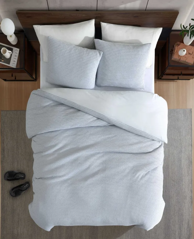 Solid Waffle Duvet Cover Set>Kenneth Cole New