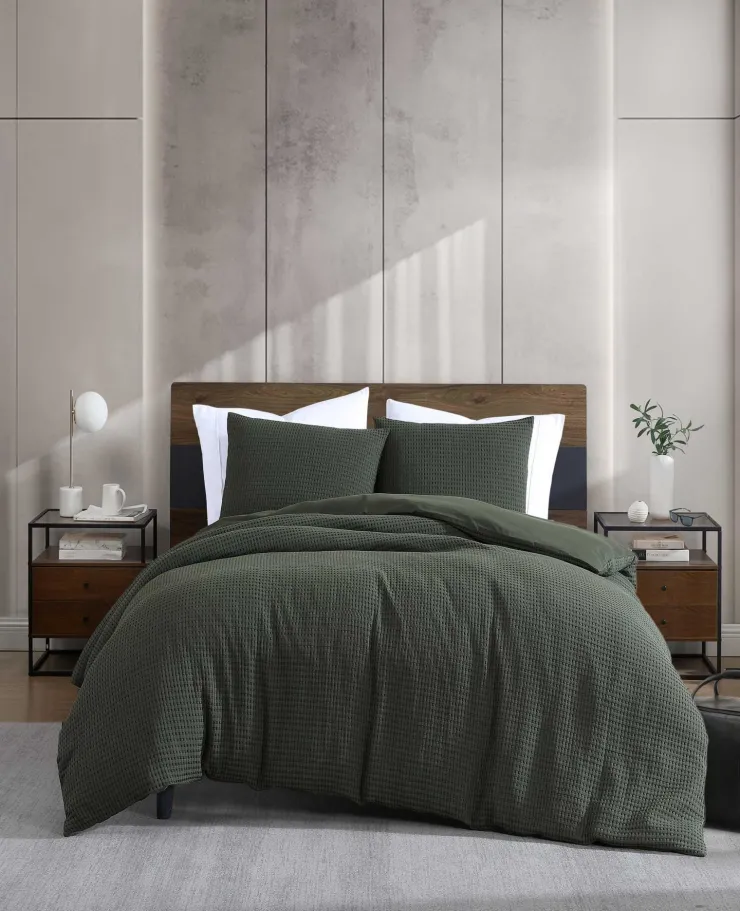 Solid Waffle Duvet Cover Set>Kenneth Cole Hot