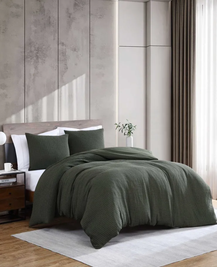 Solid Waffle Duvet Cover Set>Kenneth Cole Hot