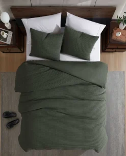 Solid Waffle Duvet Cover Set><noscript><img width=
