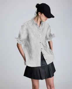 Stripe Poplin Button Front Shirt>Kenneth Cole Outlet