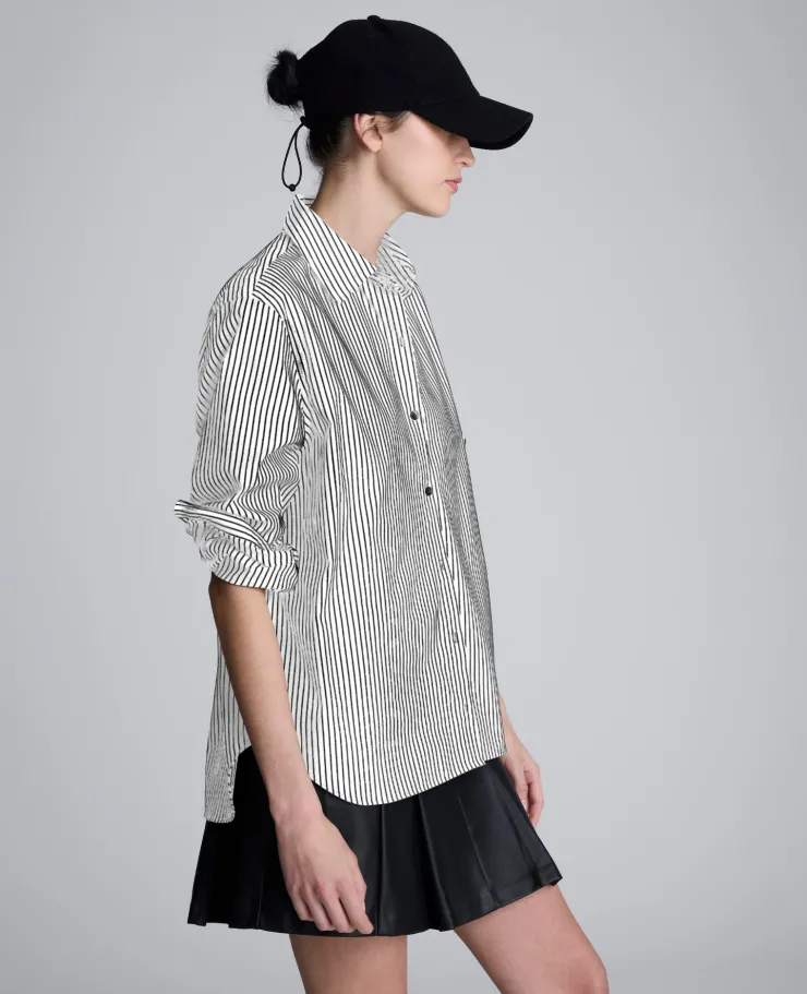 Stripe Poplin Button Front Shirt>Kenneth Cole Outlet