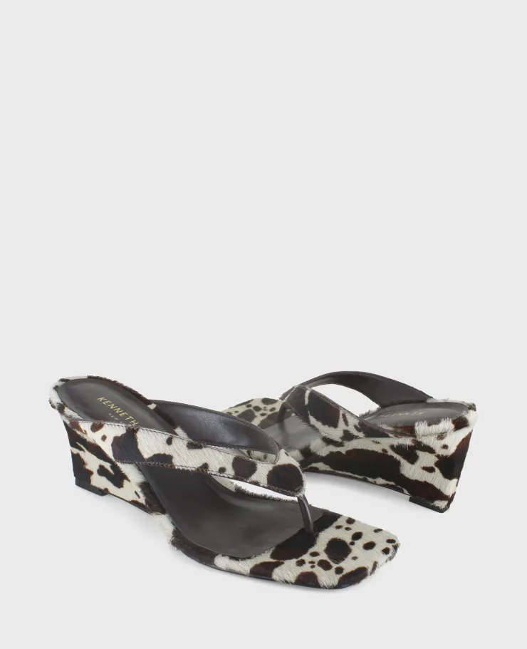 Susannah Calf Hair Thong Wedge Sandal>Kenneth Cole Sale