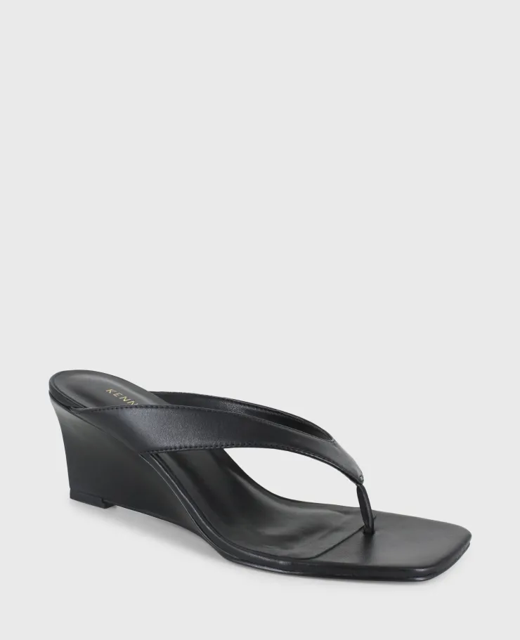 Susannah Leather Thong Wedge Sandal>Kenneth Cole Outlet