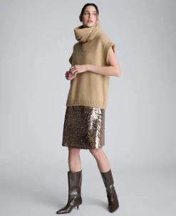 Sweater Vest With Detachable Scarf><noscript><img width=