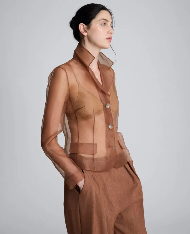 Transparent Notch Jacket with Flap Pockets>Kenneth Cole Hot