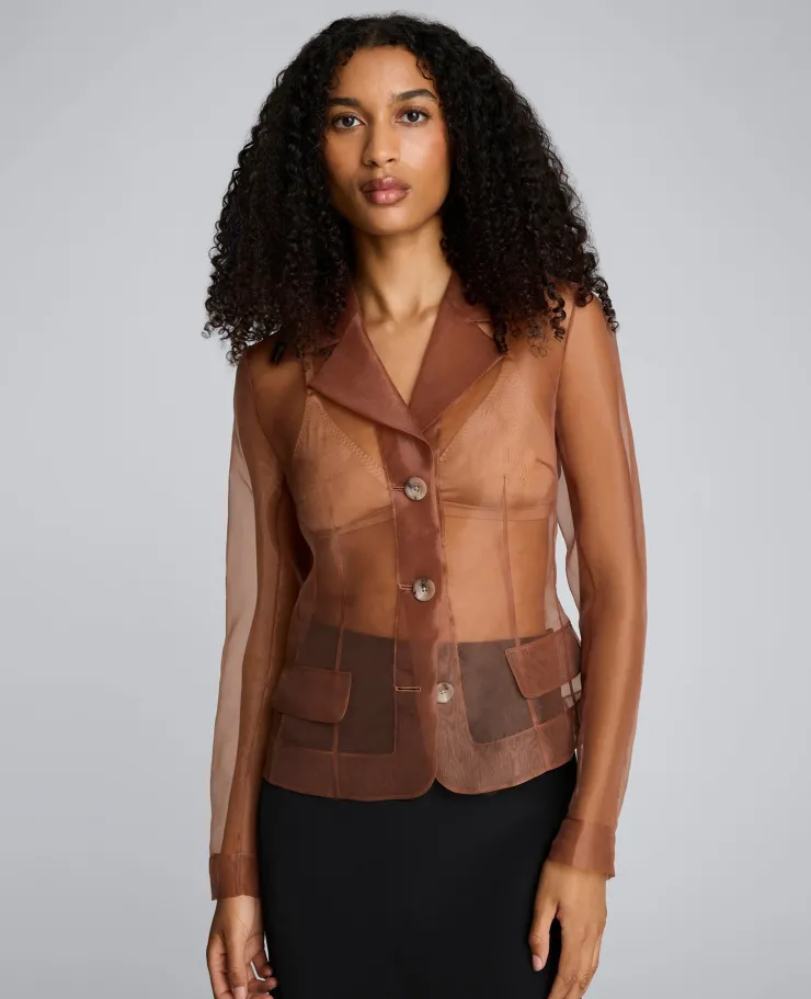 Transparent Notch Jacket with Flap Pockets>Kenneth Cole Hot
