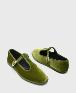 Verona Velvet T-Strap Mary Jane Flat><noscript><img width=