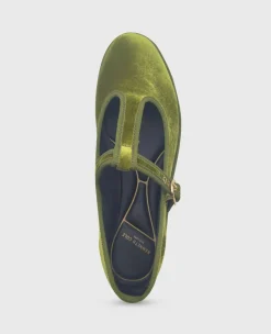 Verona Velvet T-Strap Mary Jane Flat><noscript><img width=