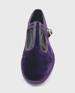 Verona Velvet T-Strap Mary Jane Flat><noscript><img width=