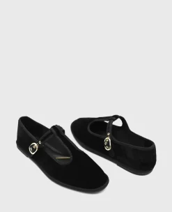 Verona Velvet T-Strap Mary Jane Flat><noscript><img width=