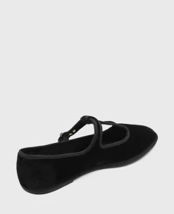 Verona Velvet T-Strap Mary Jane Flat><noscript><img width=