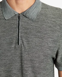 Zip-Up Knit Polo><noscript><img width=